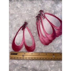 Unbranded Set of 4 pink and white ballet slippers pointe shoes iron on applique patch 4.5"