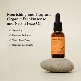 Sweet Bee Face Oil for Dry Skin - Neroli Essential Oil & Frankincense Oil Essential for Skin - Deeply Nourishing & Hydrating Facial Oils for Women with Vitamin E Oil for Radiant and Glowing Skin