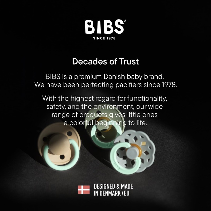 Bibs Colour Dummies, Pack of 2, Natural Rubber Danish Dummies