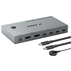 KCEVE KVM Switch 2 Monitors 2 Computers USB C