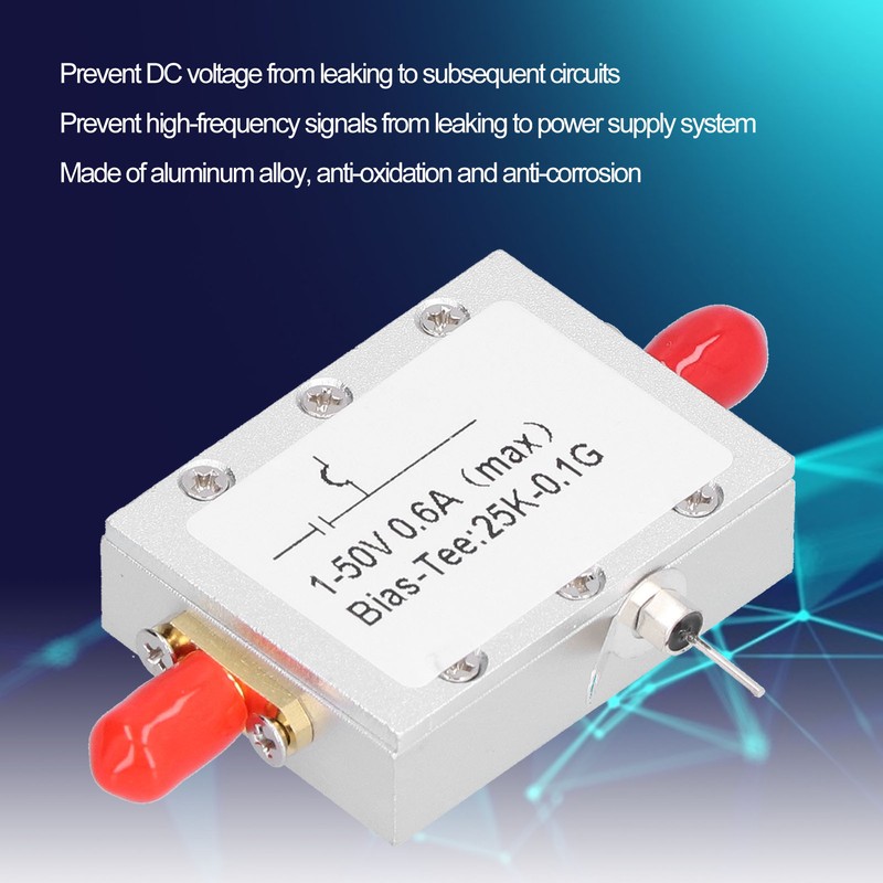 RF Isolated Capacitor Bias Tee Blocker Electronic Components 25K‑100MHz DC