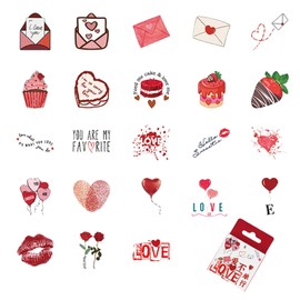 Cosmeria Love Stickers Set, 46 Pieces, Aesthetic Stickers For Scrapbooking And Bullet Journal, For Valentine's Day And DIY Lovers