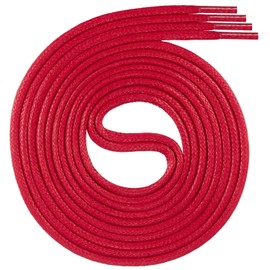 Swissly Premium Waxed Shoelaces, Round Laces for Business, Suit and Leather Shoes, Diameter 2-4 mm, Lengths 45 cm - 200 cm, Tear-Resistant, red
