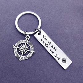 Vadaka Traveller Gift Keyring Keychain Traveling Gift Not All Who Wander Are Lost Key Chain Travel Keyring Inspirational Keyring Keychain Leaving Gift Wanderlust Gift Birthday Gift for Traveller