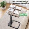 Kitstorack TV Tray Table, Adjustable Height & Rounded Metal Corners,