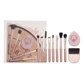GLIDESMOOTH Makeup Brush Set, Foundation Concealers Brushes, Makeup Brushes Professional Cosmetics Tool Kit for Blending, Rose Gold Tone, 10 Pcs