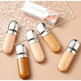 12-Shade Full Coverage Long Lasting Concealer, Waterproof Liquid Foundation For All Skin Types, Matte Finish, Buildable Coverage (12, 8ml)