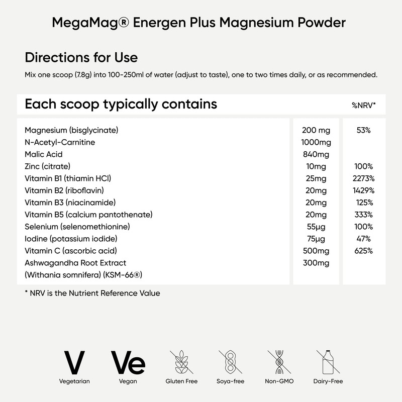 Nutri Advanced - MegaMag Energen Plus Magnesium Powder Orange -