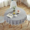 meioro Round Tablecloths Striped Fringe Tablecloth Cotton Linen Table Cover