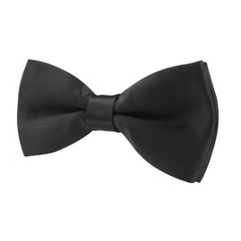 EKIND Adjustable Pre-Tied Bowtie for Boys, Double Layer Satin Fabric, Formal Occasions (Black)