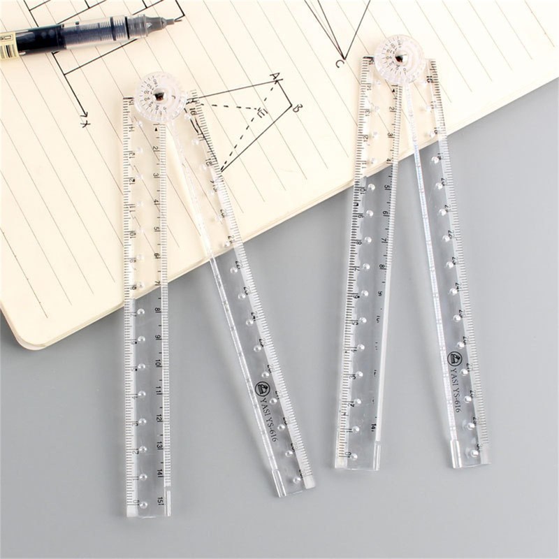 Clear Acrylic Folding Ruler Straight Ruler for Student Teachers, Math
