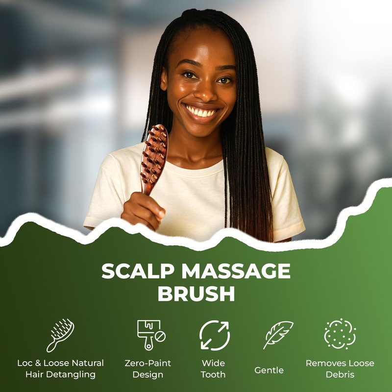 Sandalwood Dreadlocks Brush - Locsanity Natural Wooden Loc Brush with