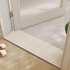 BANEBOR - Tapete de baño cortable, ultra estrecho para puerta de entrada larga, tapete de piedra umbral absorbente de agua para baño (marfil, 31 x 12 pulgadas)