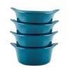 Rachael Ray Solid Glaze Ceramics Round Ramekins/Dipping Cup Set, 4