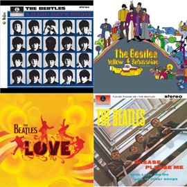 Hard Day's Night & Yellow Submarine & Love & Please Please Me Record Set