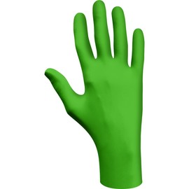 SHOWA 6110PF Biodegradable Nitrile Powder-Free Disposable Safety Glove, Food Safe, 4 Mil Thick, 9.5" Length, Medium (1 Box Of 100) Green