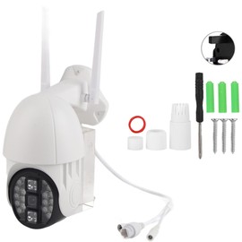 1080P Full Color WiFi Dome Camera PTZ 2IR Lights18LEDs IP66 Night Vision Outdoor Security Cam (Prise britannique )