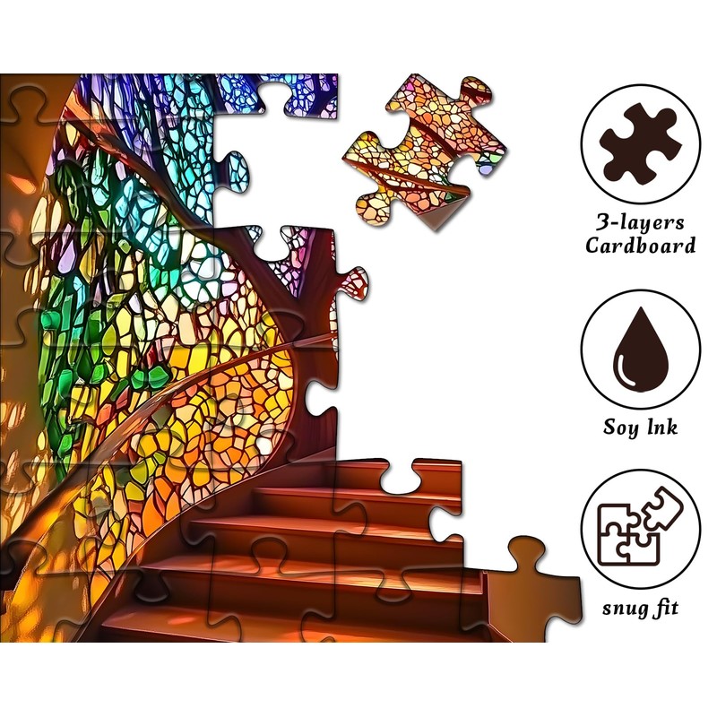 PICKFORU Tree of Life Puzzle for Adults 1000 Pieces, Rainbow