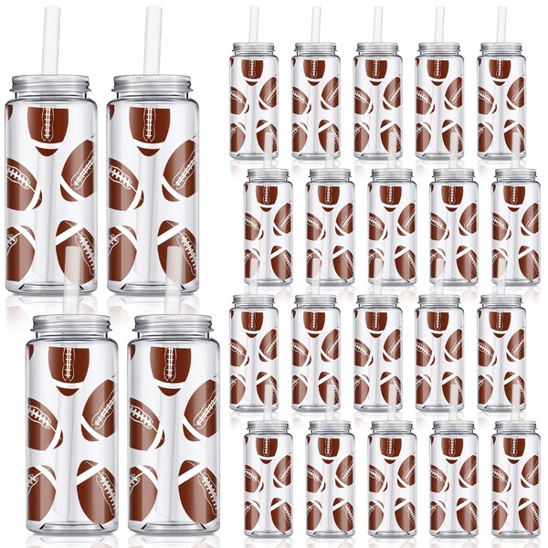 Domensi 24 Pack Cups 14.2 oz Plastic Tumbler with Lid