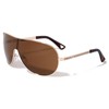 Dweebzilla Khan Wrap Around One Piece Shield Lens Aviator Sunglasses