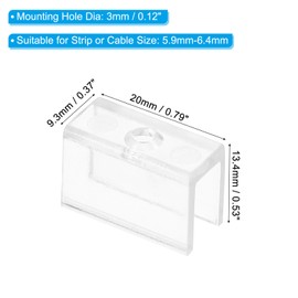 PATIKIL 40PCS LED Strip Lamp Clips Mounting Hardware Fixing Clips Plastic Clamp Holder with Screws for 5.9mm-6.4mm Neon RGB Light Cable Ribbon, Clear