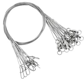 9Tong Rigs Saltwater Fishing Leader Stainless High Strength Wire Leader Lure High Strength Fishing Leaders Wire White Nickel #1 50lb 9.8in 20pcs