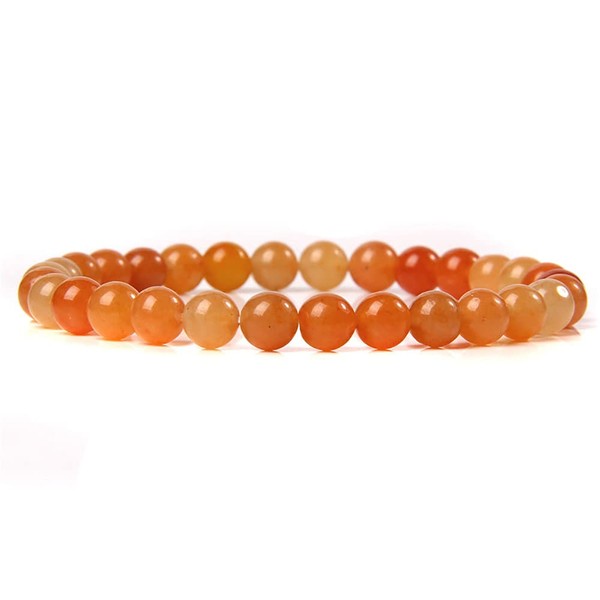 INENIMARTJ 6mm Natural Carnelian Crystal Bracelet for Women,Red Agate Gemstone