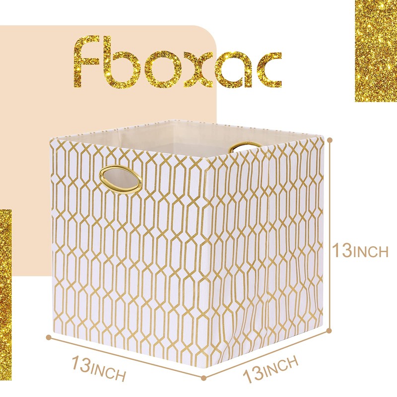 13×13×13 Storage Cube Bins, 13 Inch Foldable Fabric Storage Cubes
