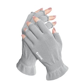 GSAFEME Cotton Gloves Eczema - Fingerless Touchscreen Moisturizing Gloves for Dry Hand Sleeping - Cotton Gloves for Men and Women, Gray S/M 1 Pair