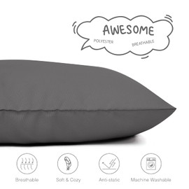 EXQ Home Toddler Pillowcases 13x18 Travel Pillow Case Set of 2, Small Pillow Case Fits Baby Pillow Sized 12x16, 13x18, Kids Pillowcases 2 Pack Machine Washable with Envelope Closure (Dark Grey)