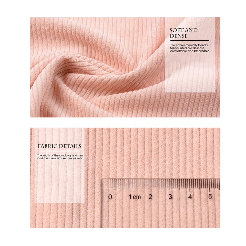 Corduroy Fabric Solid Plain Thick DIY Sewing Crafts Materials Stretch