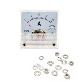 JZK 20A Ammeter Panel Amp Meter, Analog Current Meter DC 0-20A 75mv Analog Current Panel Meter, DC Pointer 20 Amp 91C4 DC Current Pointer Ammeter, Amp Tester Meter