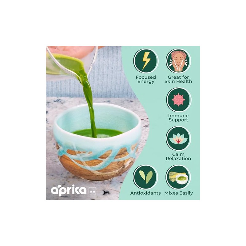 AprikaLife Organic Ceremonial Grade Matcha Powder - First Harvest