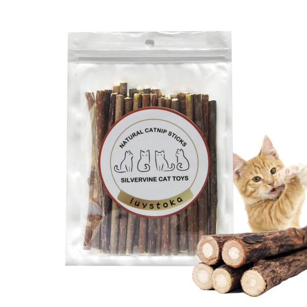 Luystoka Silvervine Sticks for Cats, 30PCS Kitten Toys Catnip Toys