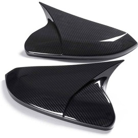 Mirror Cap Covers Ox Horn Style Compatible with Honda Civic 10th 2016-2021,Add-on Type Side Mirror Cover Cow Horn Look (Carbon Fiber Pattern)
