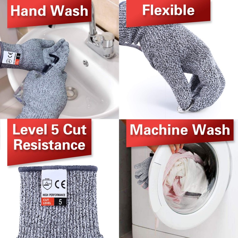 Apaffa Cut Resistant Work Gloves X-Large, 2PCS Cut Proof Gloves