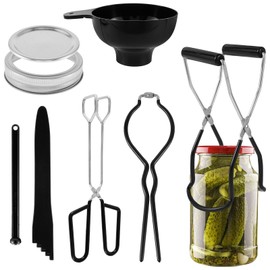 Eummy 7PCS Canning Supplies Starter Kit Stainless Steel Canning Equipment Canning Tools Set with Canning Rack Canning Tonga Jar Lifter Durable Multifunctional Canning Kit for Canning Pot Mason Jars