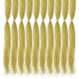 PATIKIL Crystal Flash Fly Fishing Line, 10 Pack Sparkle Fly Tying Material Kit Holographic Dry Flies Thread Supplies for Making Fishing Hook Lure Flies, Light Green