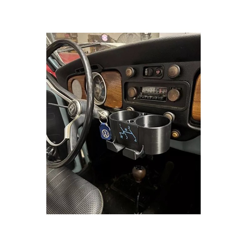 RMWoodco First-Class Classic Volkswagen Beetle Cup Holder - VW Beetle