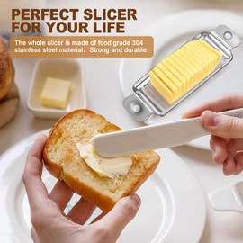 Butter Slicer Cutter，Butter Slicer, Cheese Cutter With Ergonomic Handle, 304 Stainless Steel，Dishwasher Safe