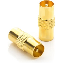 Comforty 2 Pieces F Type TV Aerial Coaxial Coupler, F Type Screw Connector Female to RF Coaxial Aerial Adapter (F-Type Female to TV Male/Female)