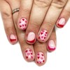 Valentines Day Press on Nails Pink Red Heart French Tip