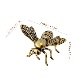 Brass Bee Adornment Small Bee Decor for Desktop Brass Craft Figurine with Flat Bottom for Stability Unique Home Decoration