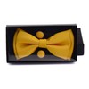 Mens Solid Gold Bow tie for Wedding Pre-tied Yellow Bowtie