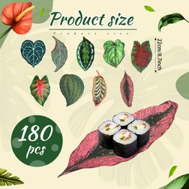 Gersoniel 180 Pcs Parchment Paper Leaves, 8.66 in Charcuterie Board Tropical Parchment Paper Leaves Cheese Decorative Parchment for Table Festival Tropical Party Serving