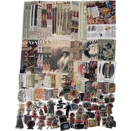 200 count Vintage Scrapbooking Supplies Kit for Journaling, Journals Junk Journal Planners Aesthetic Cottagecore Room Decor Wall Art Collage Album(Artistic) - Color: Retro Memory
