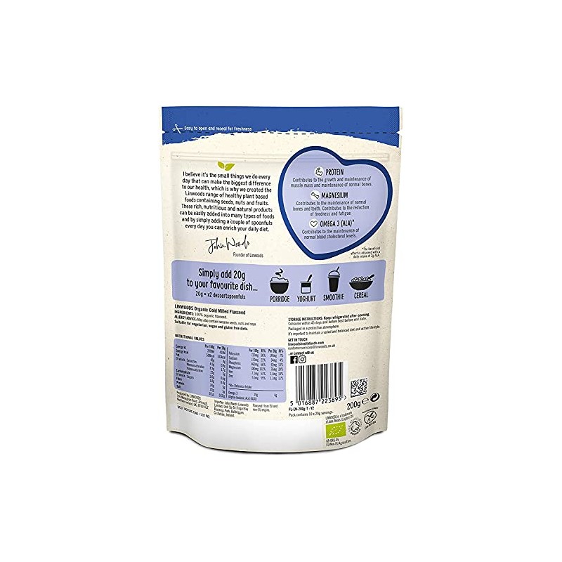 (Pack of 12) Linwoods - Milled Organic Flaxseed 200 g
