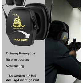 PROHEAR 016 Shooting Ear Protection Noise Protection Headphones for Hunting Shooting Ear Protector for Adults Children SNR31dB(Yellow Snake)