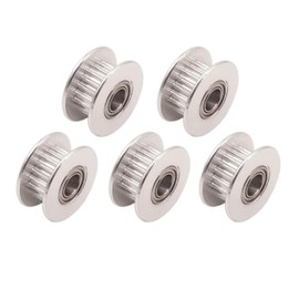 WINSINN GT2 Idler Pulley 20 Teeth 5mm Bore 6mm Width Timing Pulley Wheel Aluminum for 3D Printer (Pack of 5Pcs)