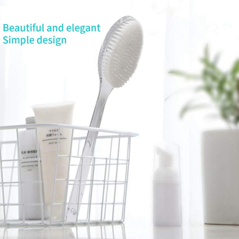 Mczxon Body Dry Brushing Back Scrubber With Curved Plastic Long